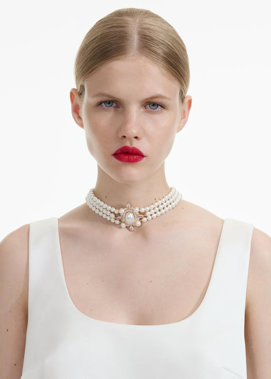 Gold Pearl Choker