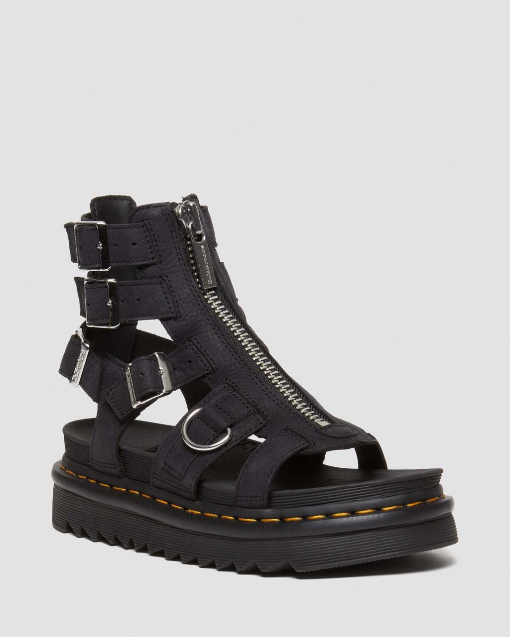 Olson Tumbled Nubuck Leather Gladiator Zip Sandals