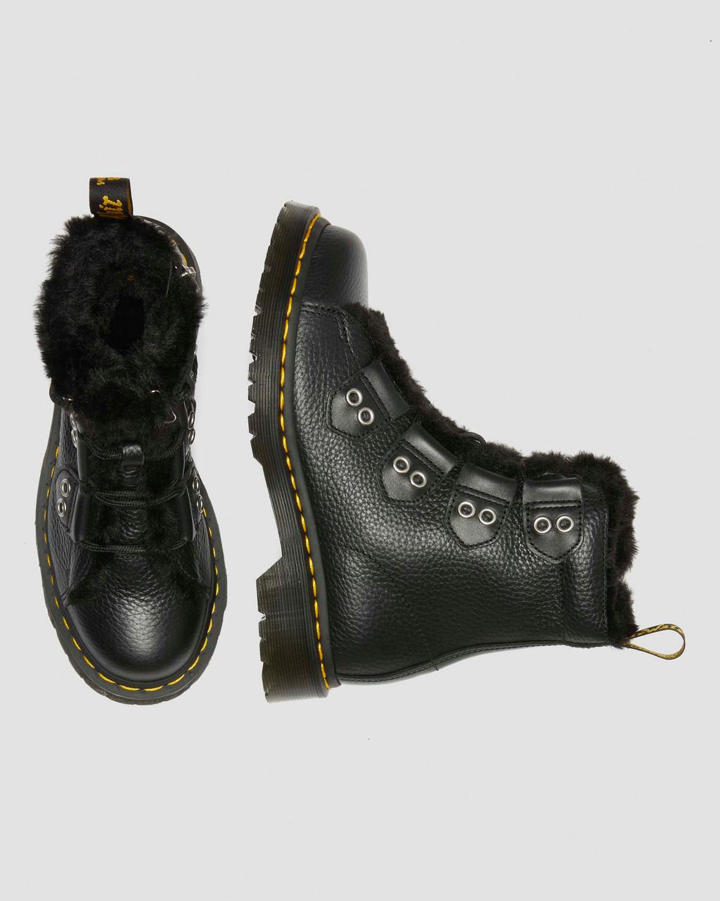 1460 Faux Fur Lined Leather Lace Up Boots