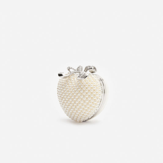 Pearl Heart Clutch Bag