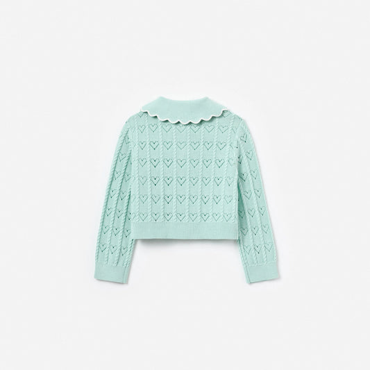 Mint Heart Knit Cardigan