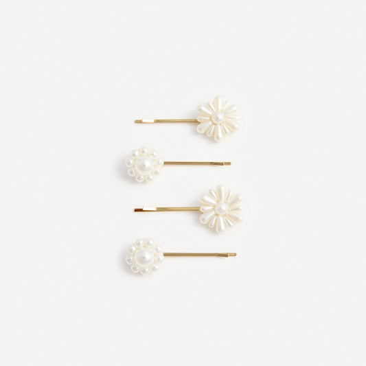Pearl Flower Hairclips