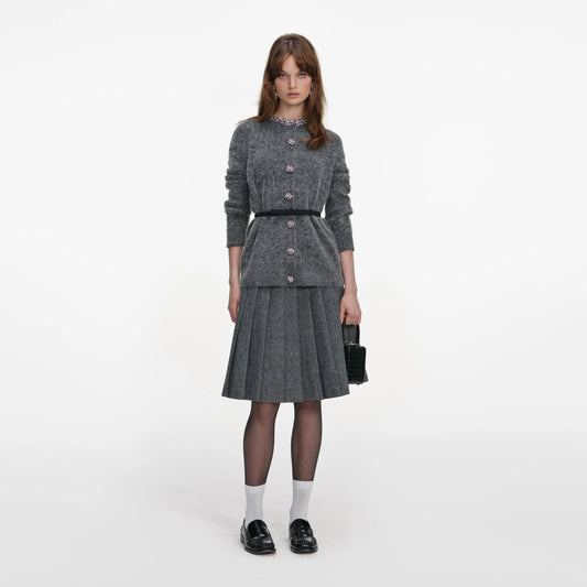 Charcoal Crystal Trim Cardigan