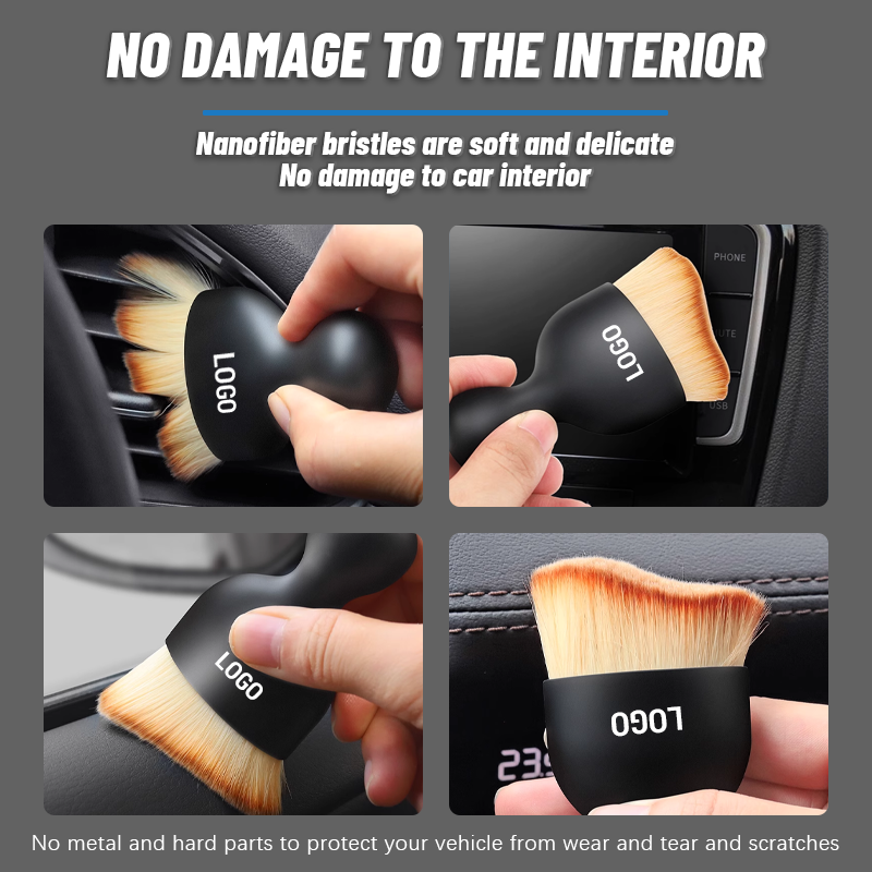 Woyuosn Soft Bristles Interior Duster – Dual Use for Wet & Dry Cleaning