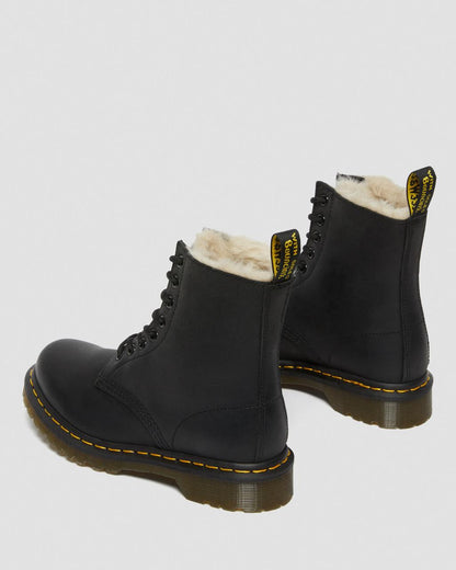 1460 Serena Faux Fur Lined Leather Lace Up Boots