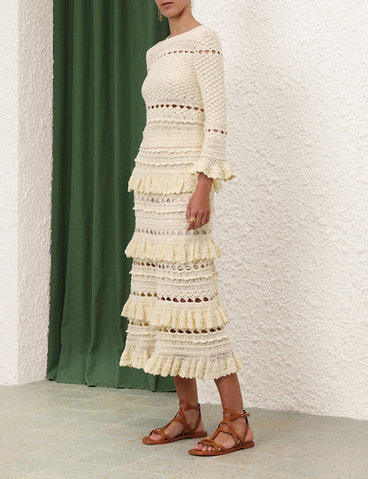 Waverly Crochet Crew Neck Top