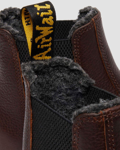 2976 Faux Fur Lined Grizzly Leather Chelsea Boots