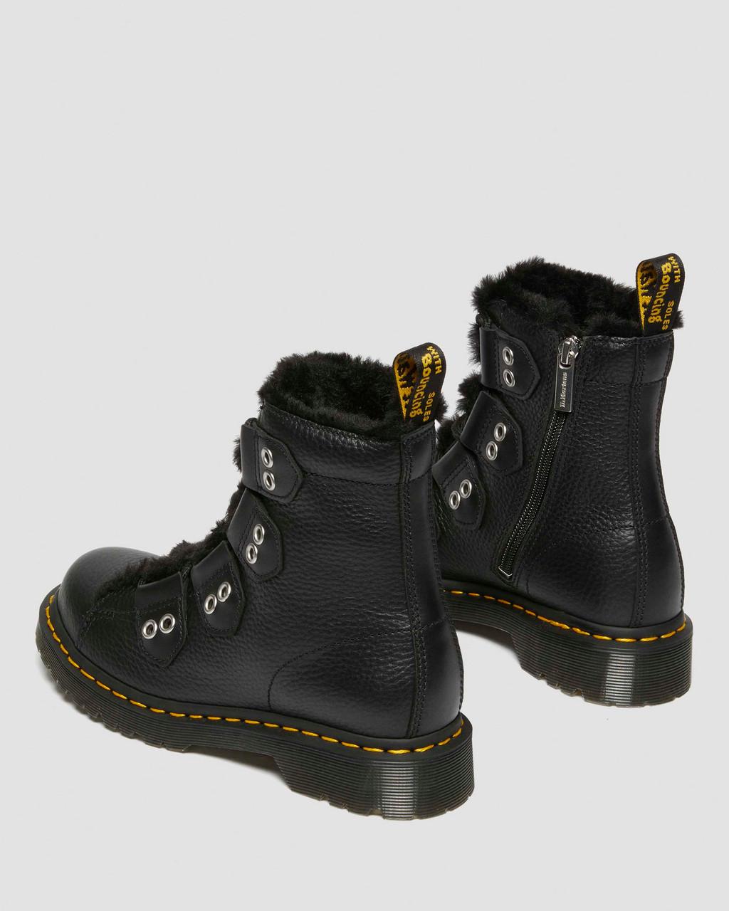 1460 Faux Fur Lined Leather Lace Up Boots