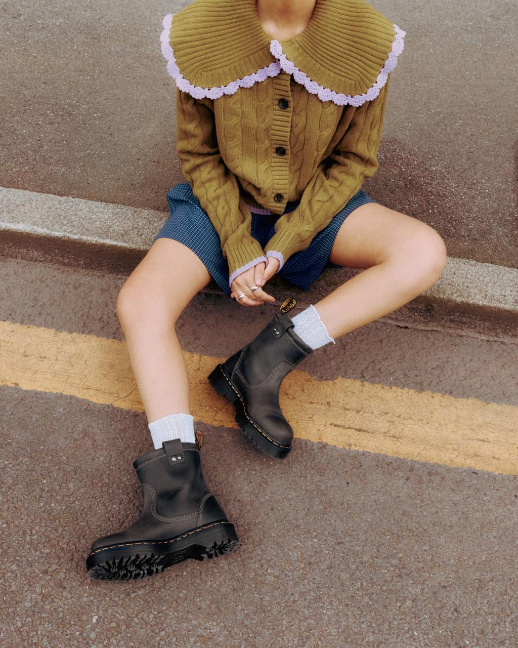 Anistone Lo Leather Biker Boots