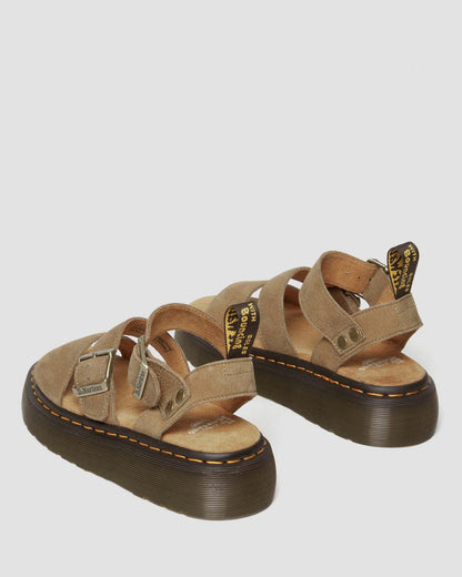 Gryphon Tumbled Nubuck Leather Platform Sandals