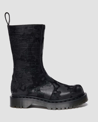 Rejena Hair On Croc Emboss Leather Boots
