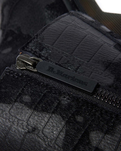 Rejena Hair On Croc Emboss Leather Boots