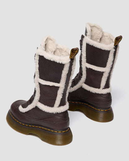 Buzz Lace Up Faux Fur Lined Grizzly Leather Boots