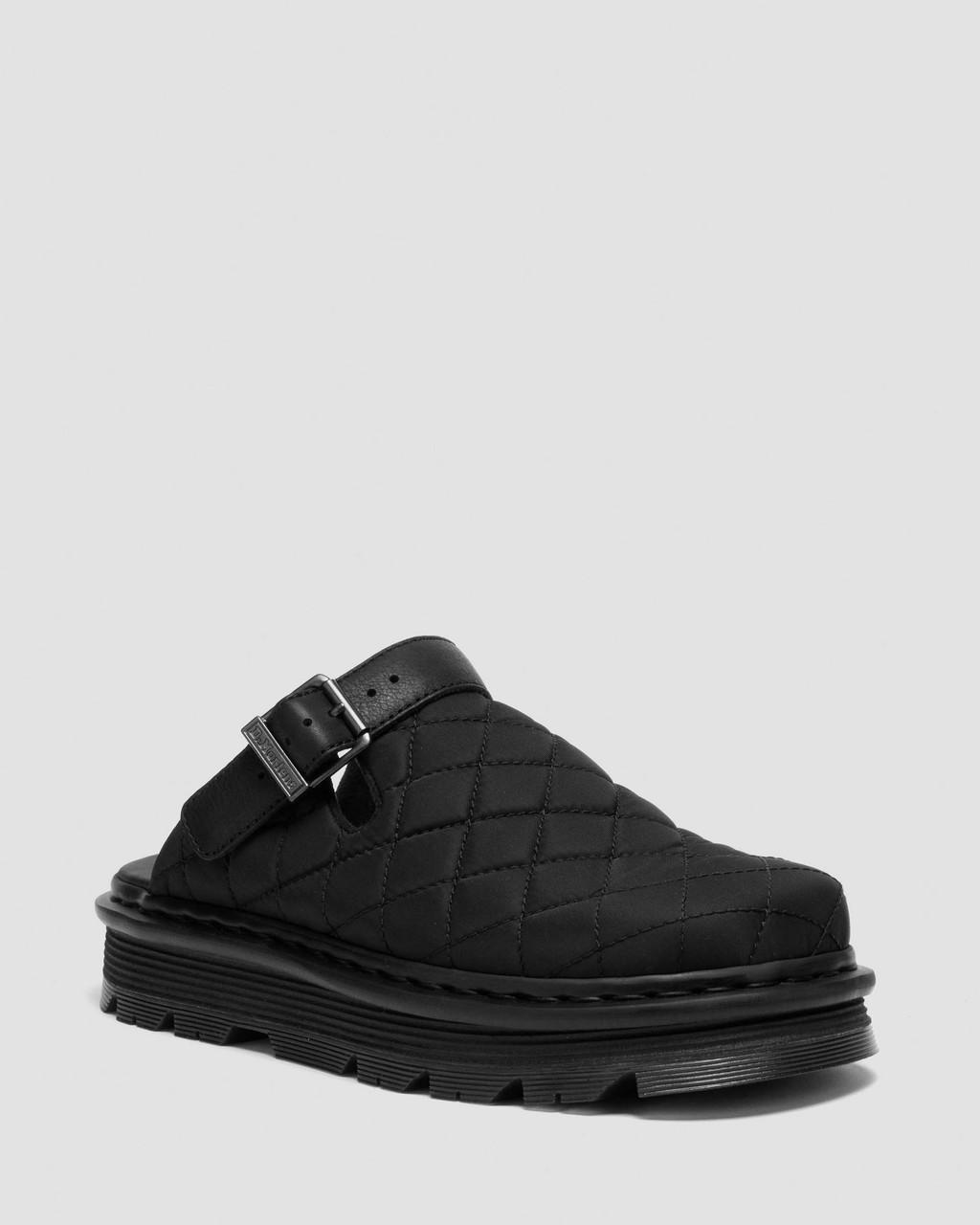Zebzag Quilted Canvas Platform Mules