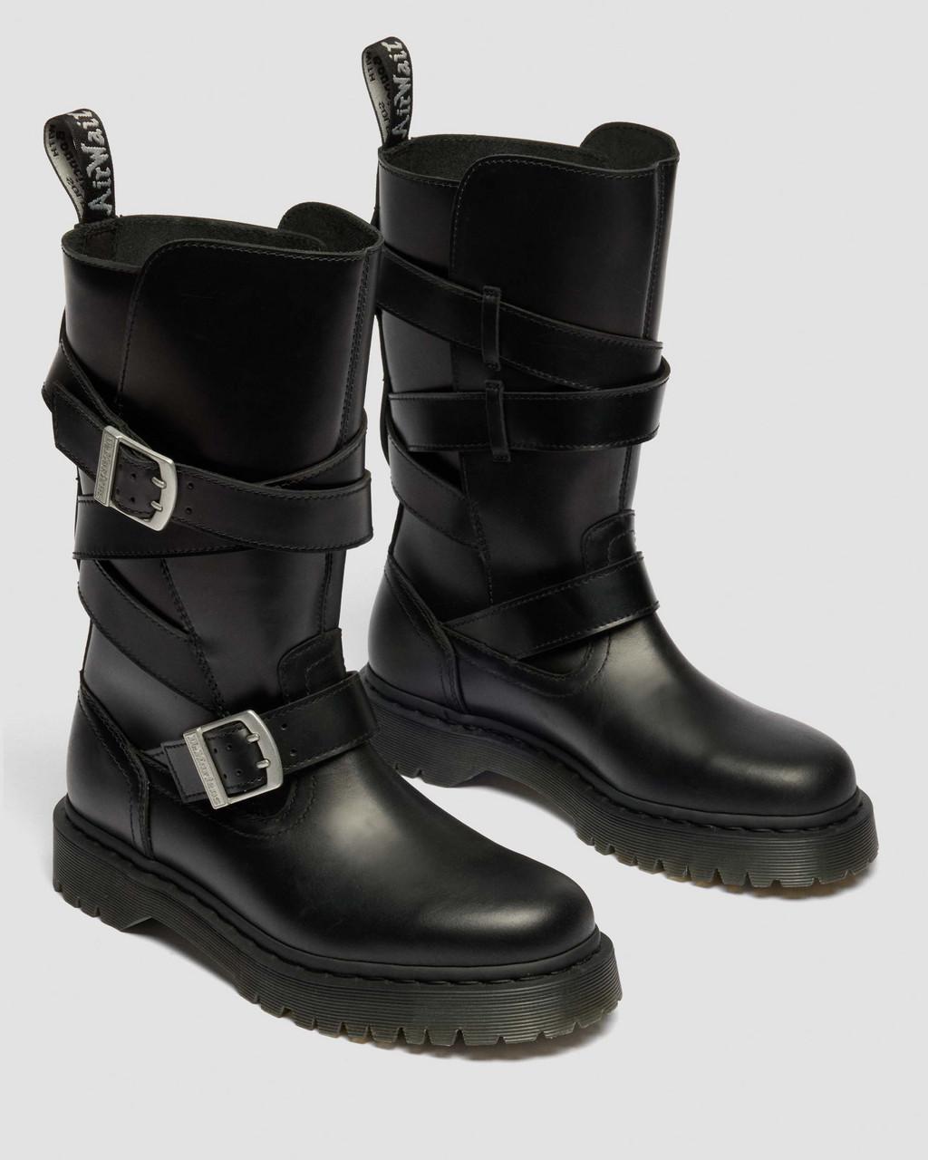 Anistone Two Strap Leather Biker Boots