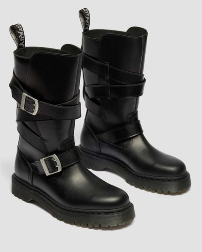 Anistone Two Strap Leather Biker Boots