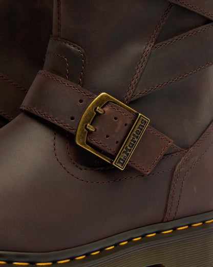 Anistone Two Strap Crazy Horse Leather Biker Boots