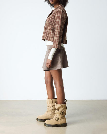 Anistone Two Strap Suede Biker Boots