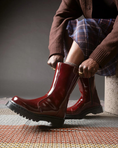 Rejena Laquered Leather Boots