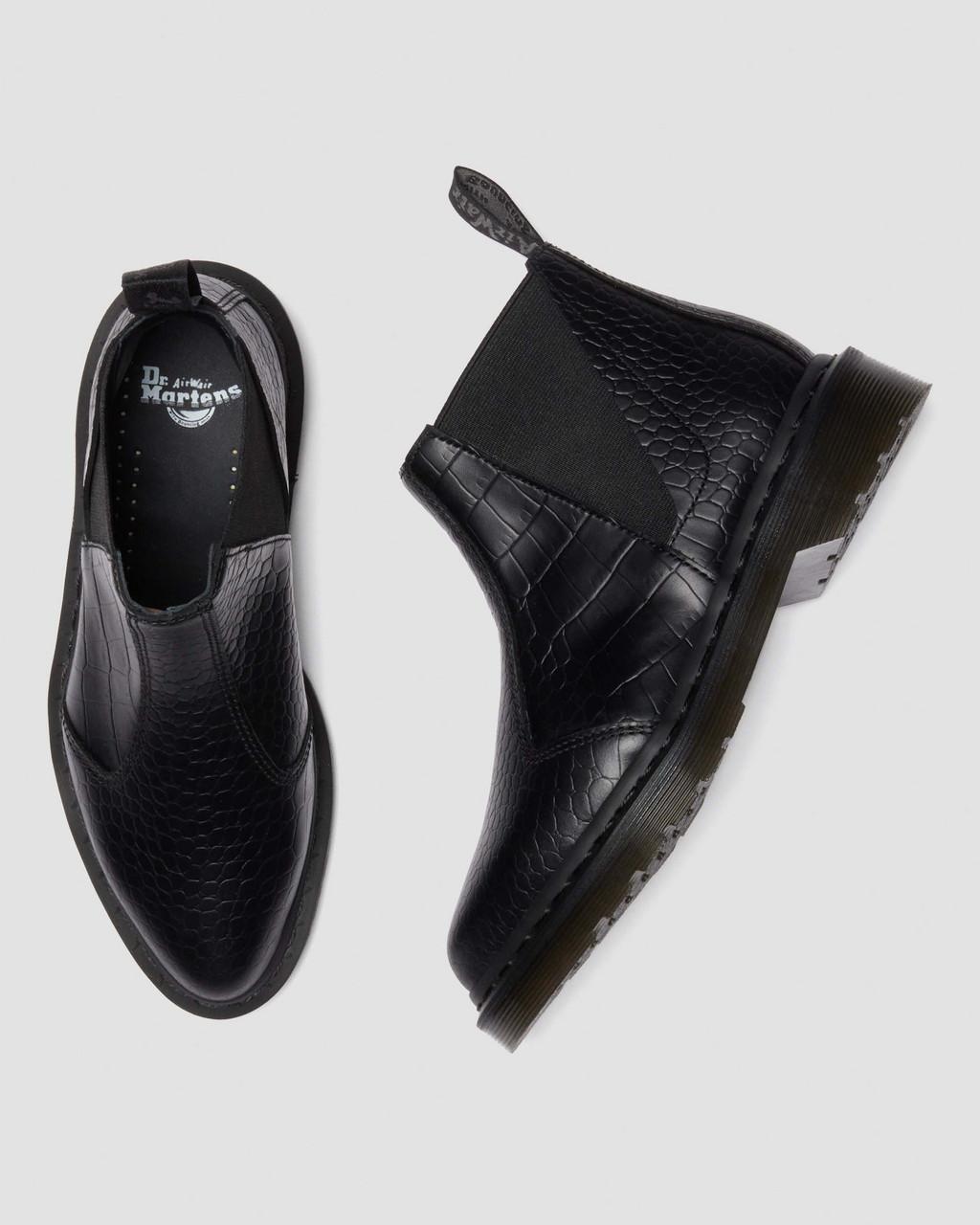 Bianca II Tapered Croc Emboss Leather Lo Boots