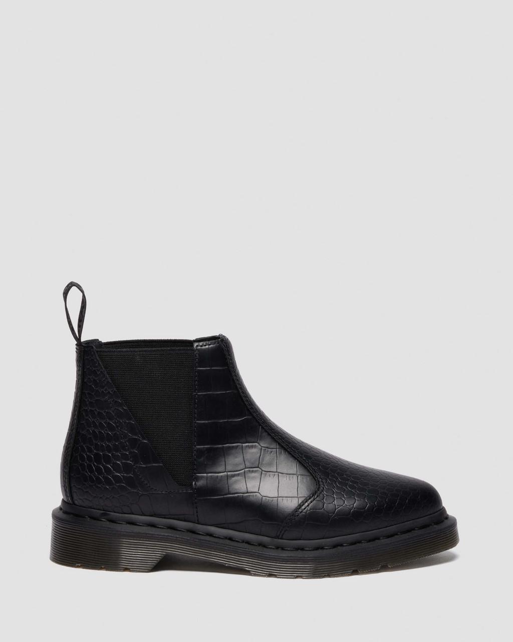 Bianca II Tapered Croc Emboss Leather Lo Boots