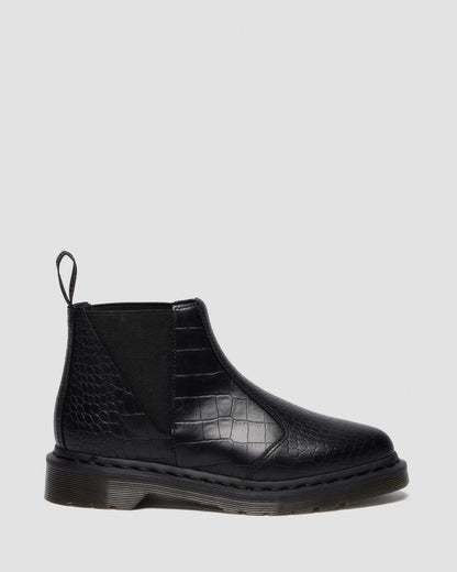 Bianca II Tapered Croc Emboss Leather Lo Boots
