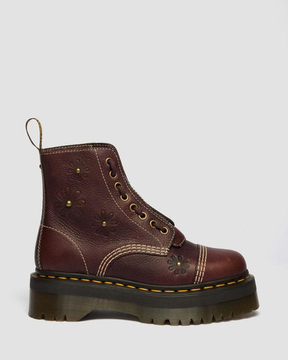 Sinclair Flower Grizzly Leather Platform Boots