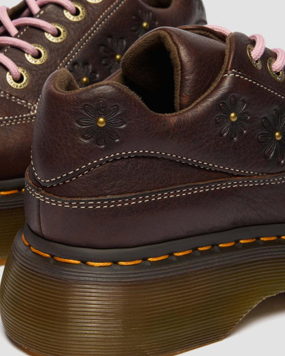 Buzz 5-Eye Flower Grizzly Leather Shoes