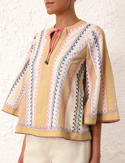August Embroidered Top