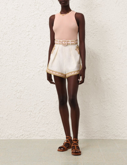 Waverly Embroidered Tuck Short