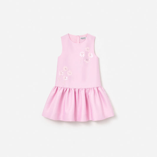 Pink Taffeta Sequin Embellished Dress