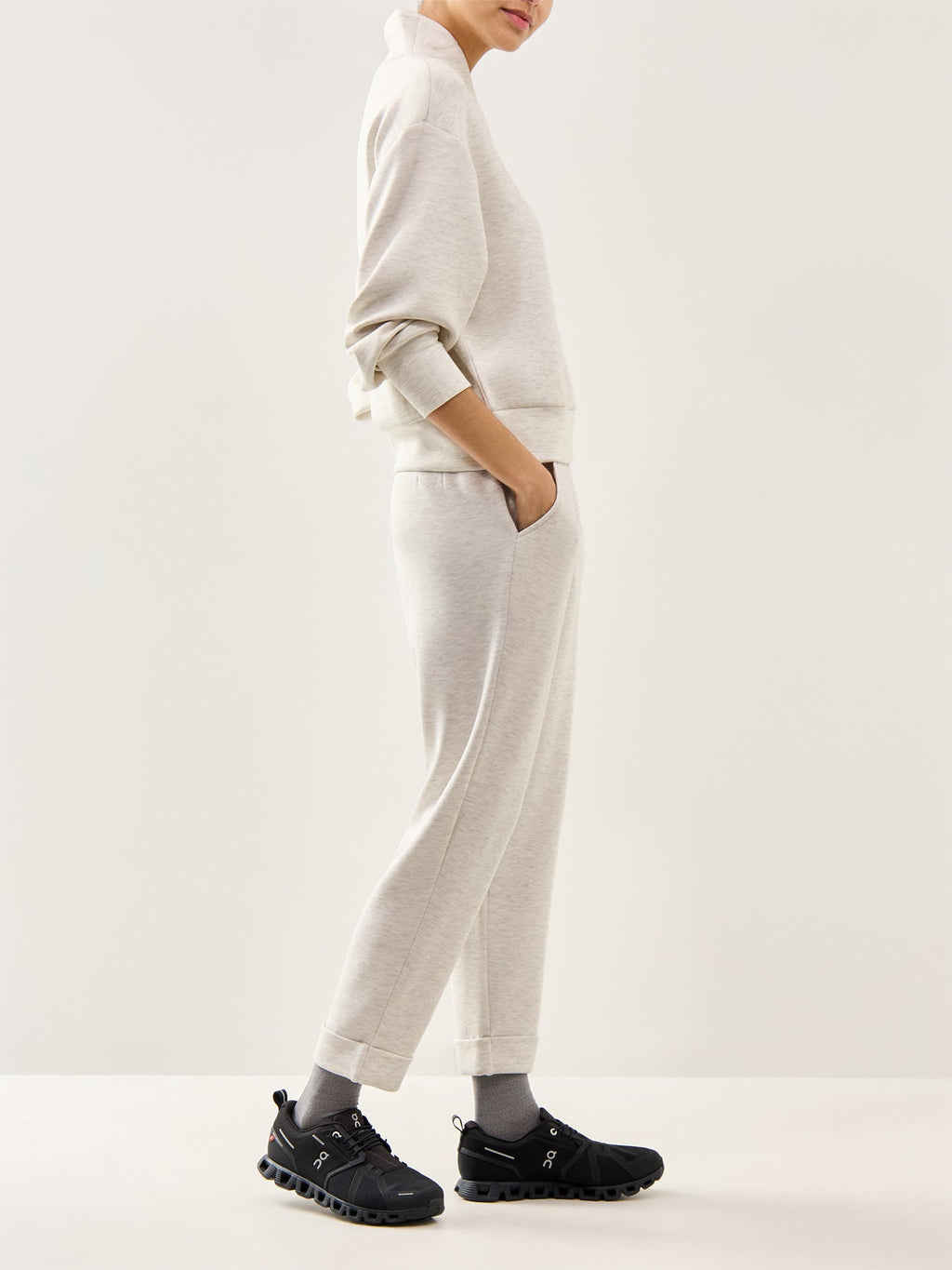 The Rolled Cuff Pant 25 Ivory Marl