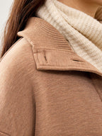 Button Through Fleece Lounge Sweatshirt Bronze