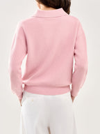 Marlie Polo Knit Sweater Pink