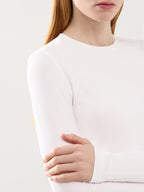 Edna Long Sleeve Fitted Tee White
