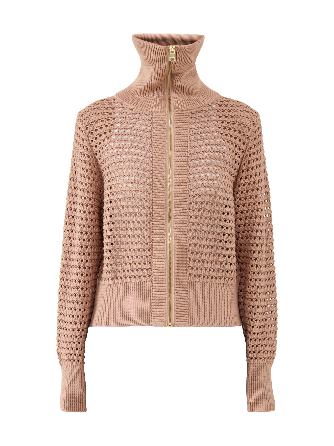 Eloise Full Zip Knit Cardigan Brown