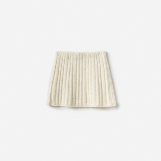 Cream Alpaca Knit Skirt