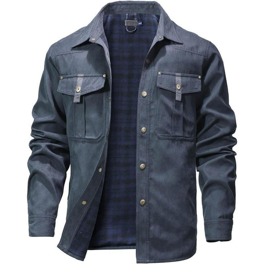 🔥Men's Flannel Lined Shacket Jacket