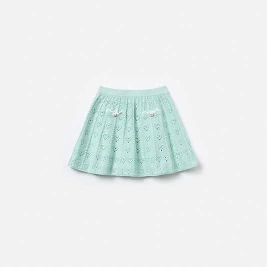 Mint Heart Knit Skirt