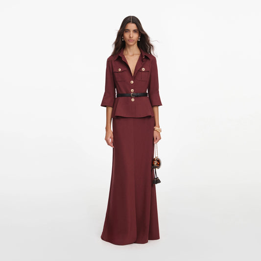 Brown Twill Maxi Dress
