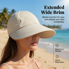 Women's Wide-Brim Sun Hat🌞UV Protection, Quick-Dry Fabric & Breathable Comfort for Beach & Travel 👒